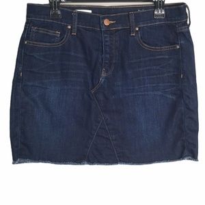 Gap 1969 Dark Wash Denim Mini Skirt Raw Hem